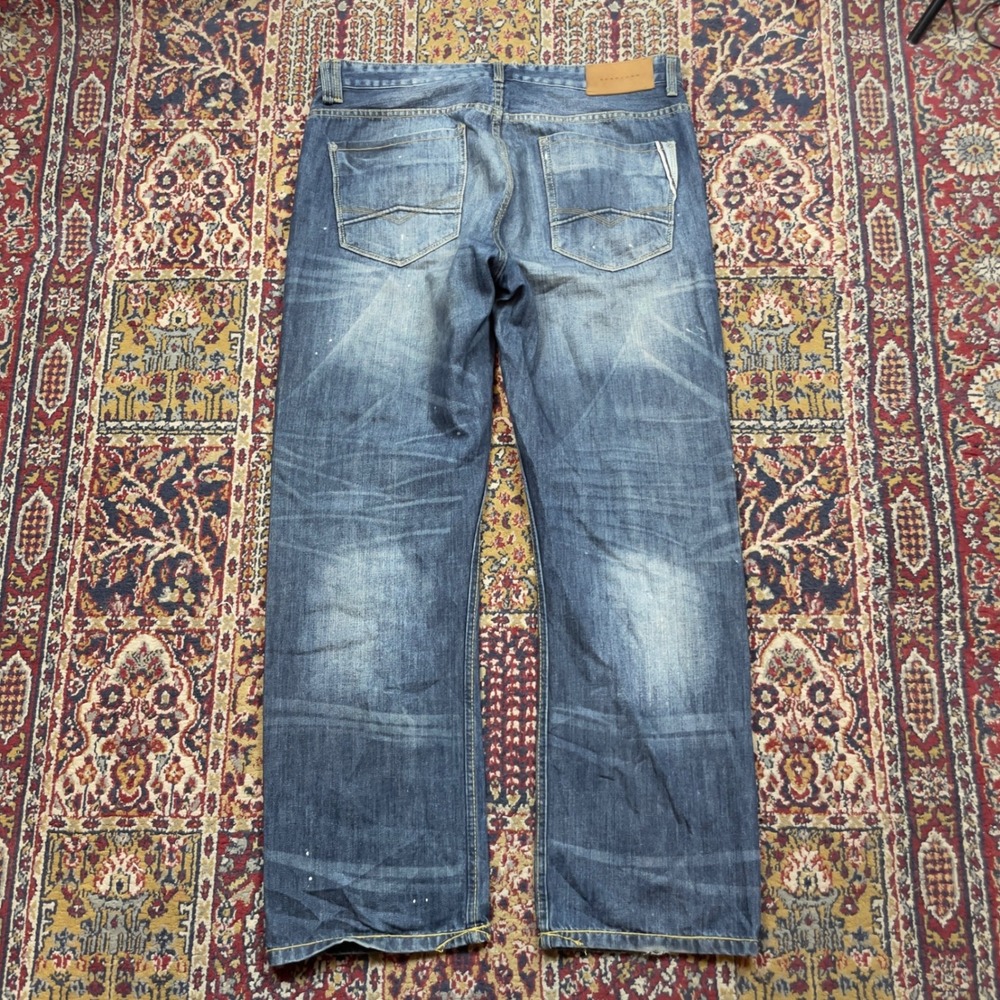 Sean John Relaxed Hamilton Mens Blue Jeans 38x32 Straight‎ Leg Faded Denim